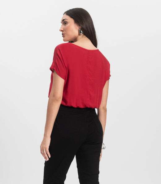 Blusa Feminina manga curta Infinita Cor Vermelho