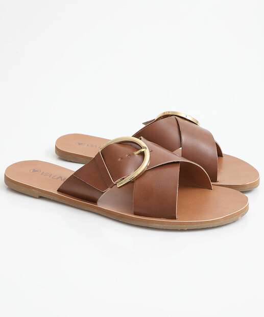 Rasteirinha Feminina Via Uno Marrom