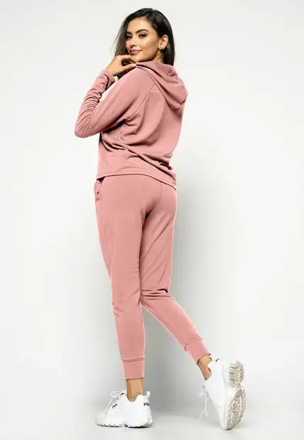 Casaco  Comfy Com Capuz Moletinho Rosa Claro