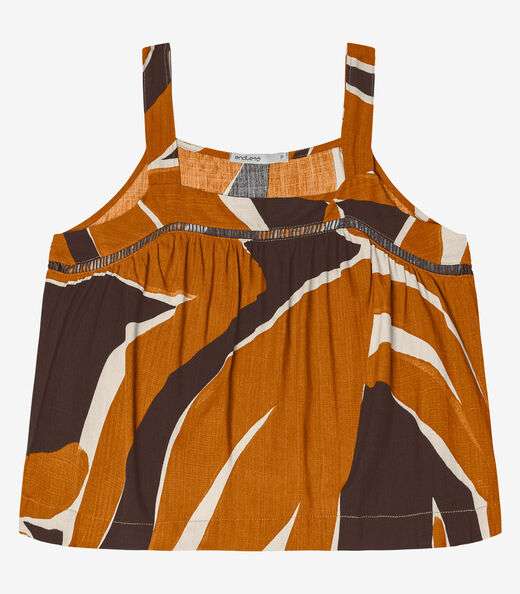 Blusa De Alça Feminina Estampada Endless Marrom