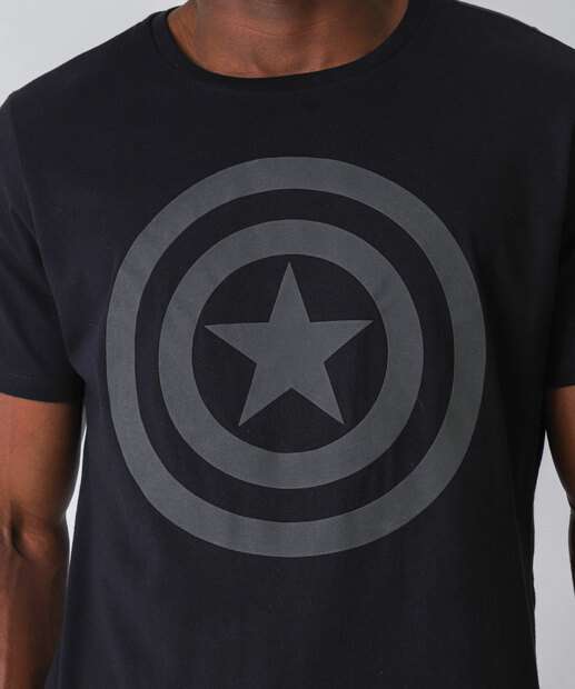 Camiseta Masculina Capitão América Manga Curta Marvel