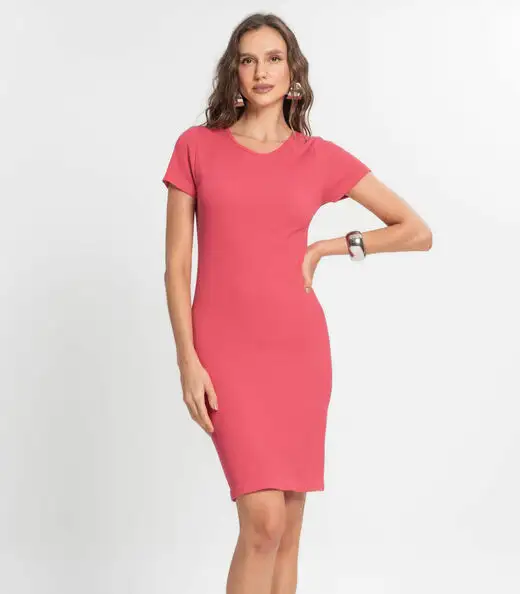 Vestido Canelado Feminino Endless Vermelho