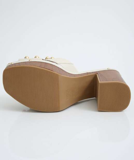 Tamanco Feminino Salto Grosso Tachas Vizzano