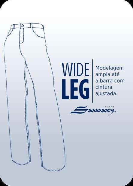 Calça Sawary Jeans Wide Leg - 278027