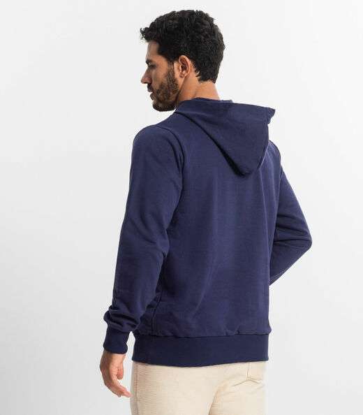 Blusão Masculino Básico com Capuz Diametro Azul