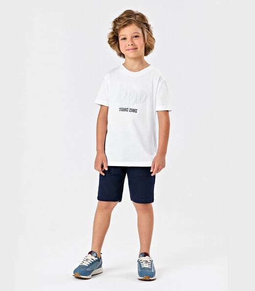 Conjunto Infantil Camiseta Com BermudaTrick Nick Branco
