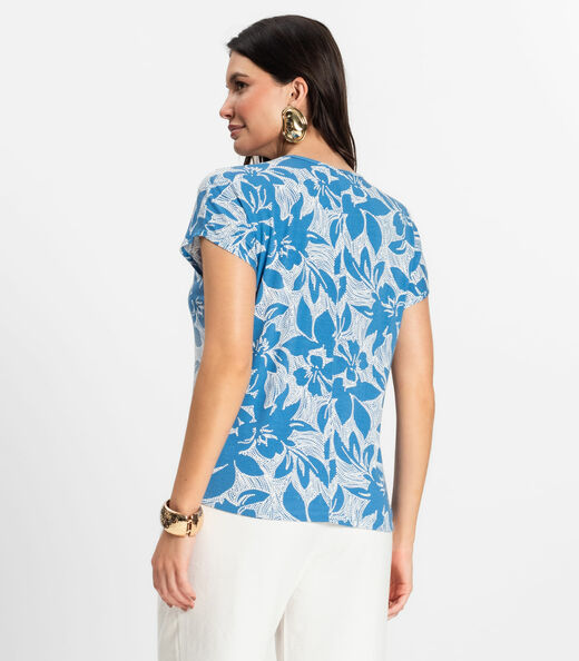 Blusa Feminina em Viscotorcion Rovitex Azul