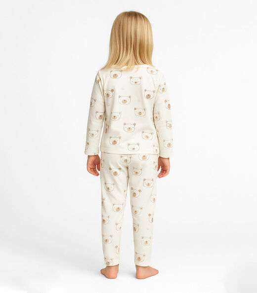 Pijama Infantil Estampado Select Bege