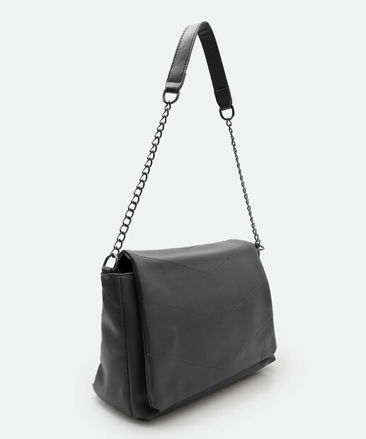 Image_Bolsa De Ombro Tote Feminina Corrente Marisa Preto