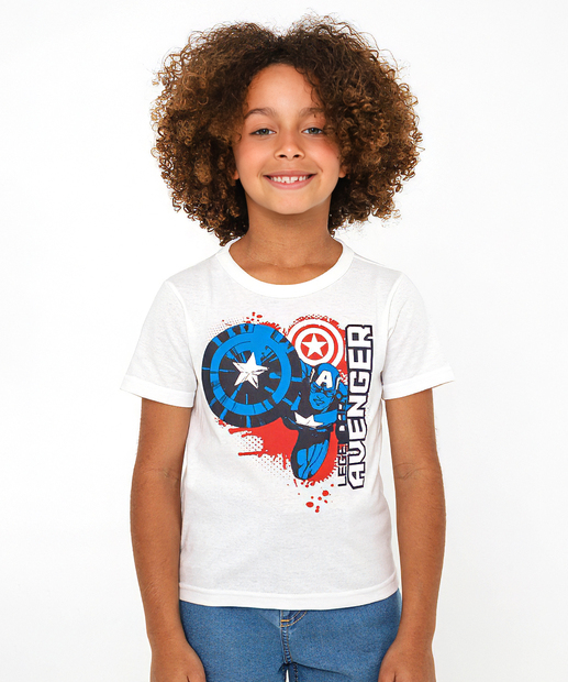 Image_Camiseta Infantil Capitão América Marvel Tam 4 a 10 Off White