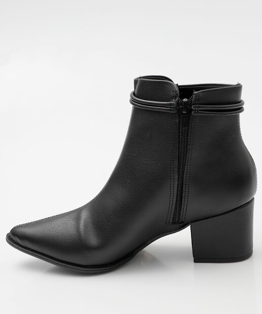 Bota Feminina Cano Curto Salto Grosso Via Uno Preto