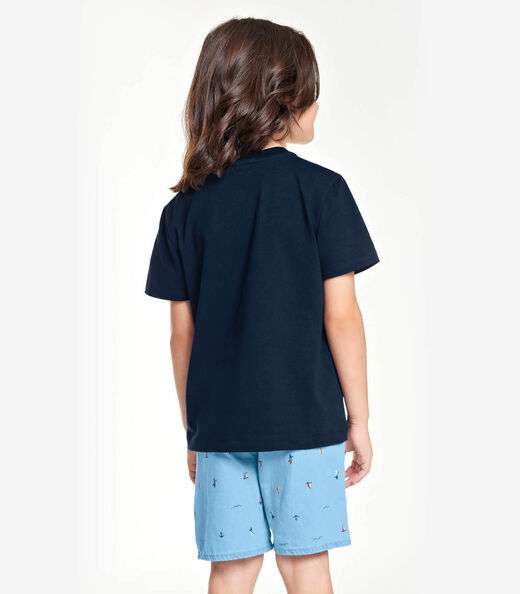 Conjunto Infantil Camiseta Com Bermuda Trick Nick Azul