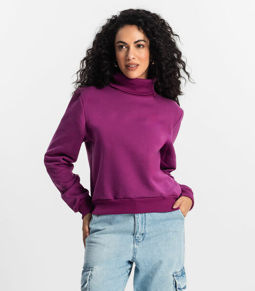 Blusão Feminino Em Moletom Rovitex Roxo