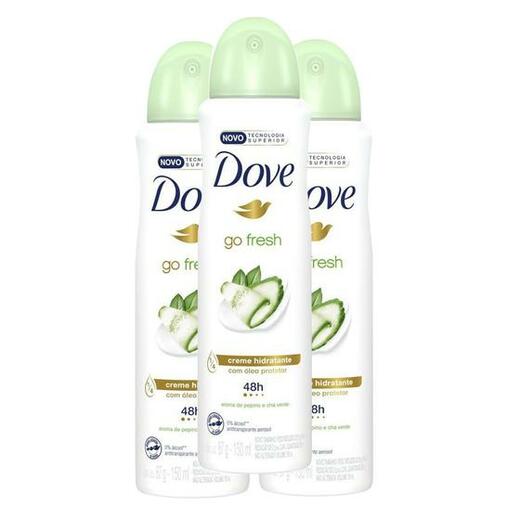 Image_Kit c/3 Unidades de Desodorante Aerosol Dove Feminino 89g Go Fresh