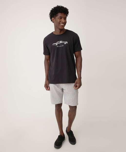 Camiseta Masculina Estampa Carro Marisa Preto