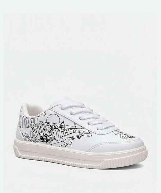 Image_Tênis Infantil Casual Estampa Aninha Avião Branco