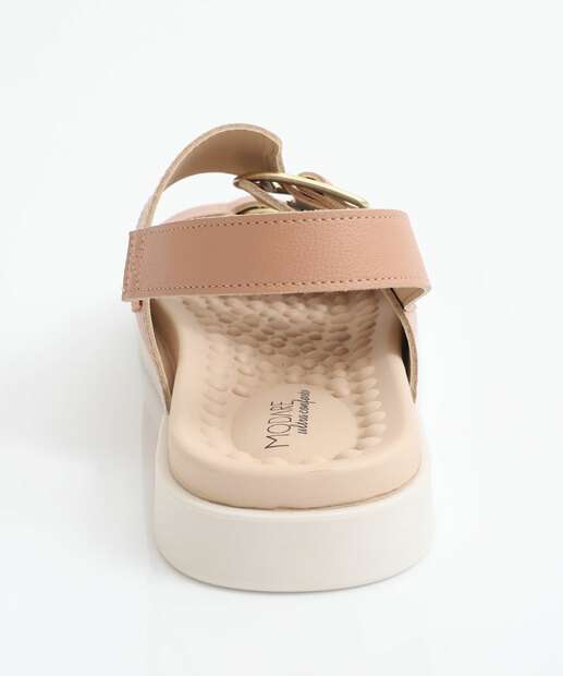Sandália Flatform Feminina Fivela Modare Bege