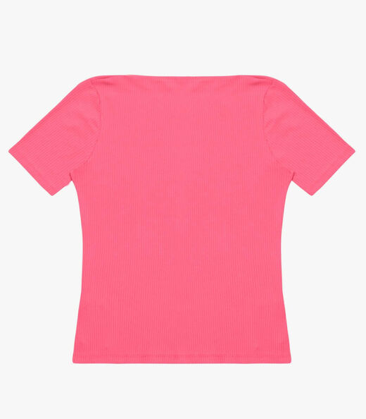 Blusa Feminina Decote Canoa Básica Ribana Rovitex Rosa
