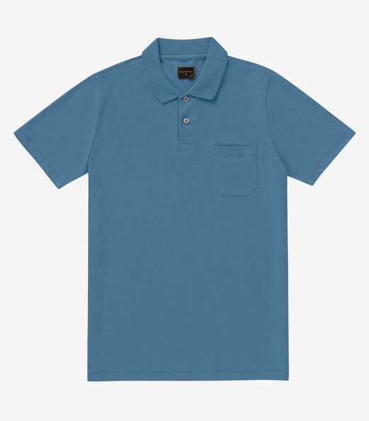 Polo Masculina Pique Diametro Azul