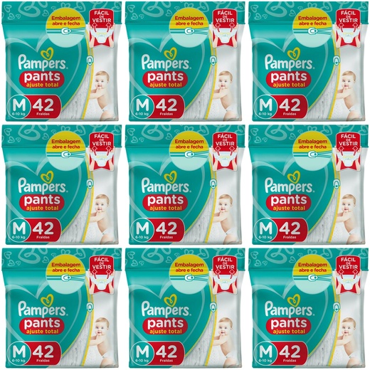 Image_Kit 9 Fraldas Confortsec Pants ”M” Pampers Simples c/42 Unidades cada