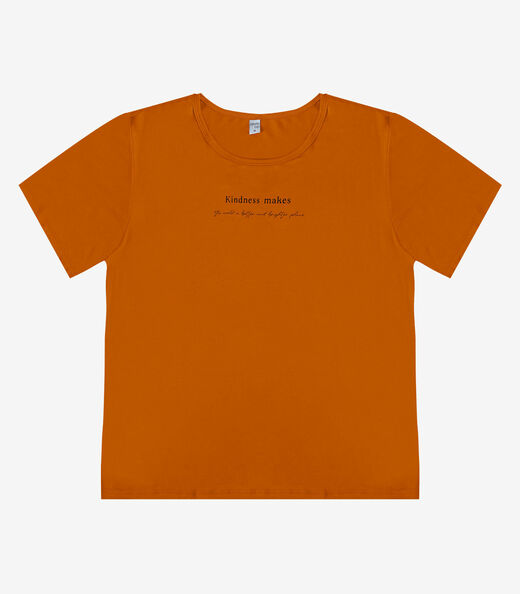 Blusa Feminina Manga Curta Infinita Cor Marrom