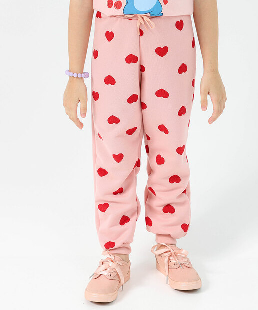 Calça Infantil Moletom Tam 4 a 10 Rosa