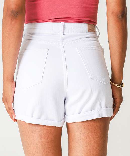 Short Mom Sarja Feminino Branco