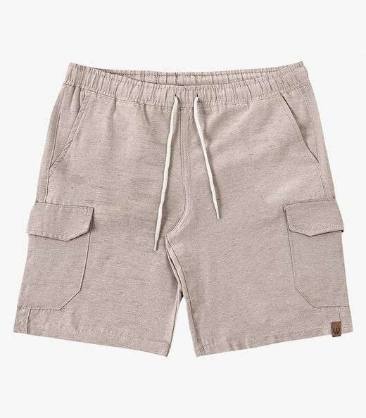 Bermuda Masculina Sarja Cargo Com Elástico Shift Bege