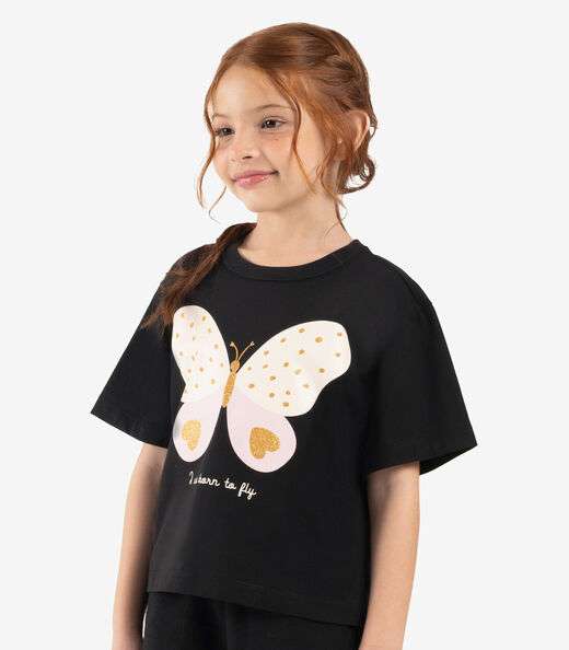 Blusa Feminina Infantil Rovi Kids Preto