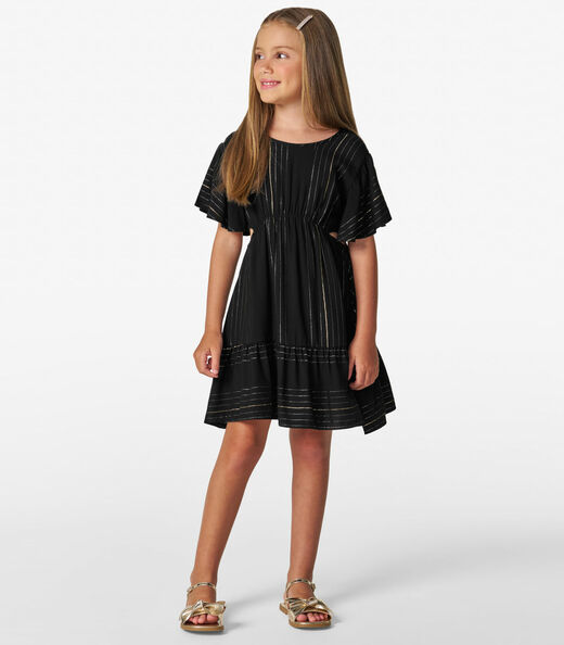 Vestido Infantil em Viscose Lurex Trick Nick Preto