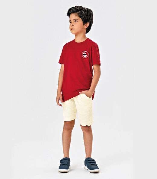 Conjunto Infantil Camiseta Com Bermuda Trick Nick Vermelho