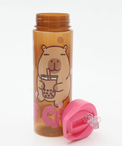 Garrafa Squeeze Estampa Capivara Marisa 680ML Marrom