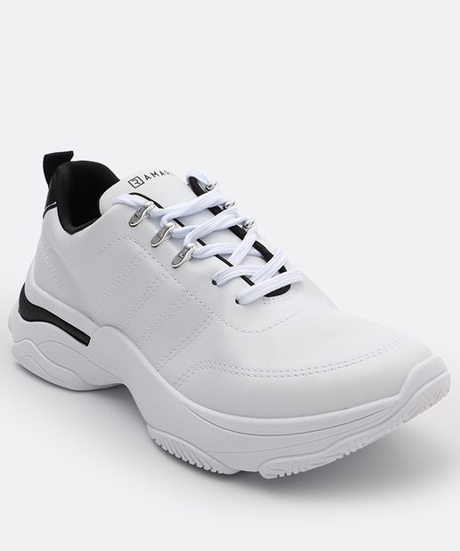 Image_Tênis Feminino Casual Recorte Ramarim Branco