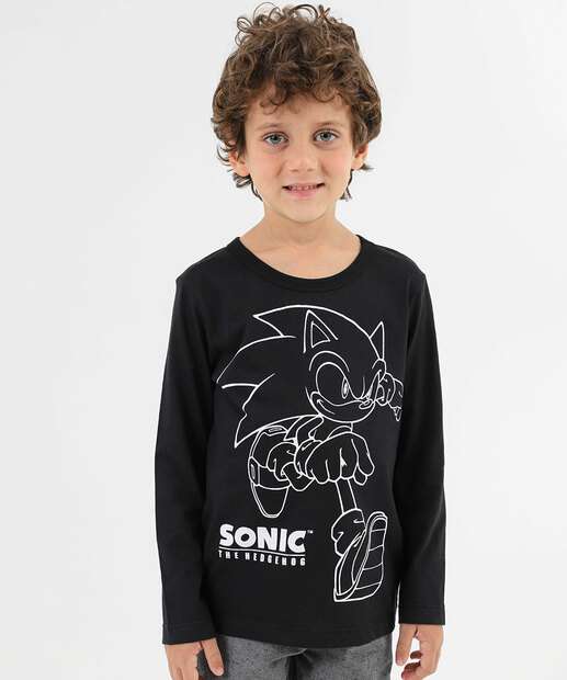 Image_Camiseta Infantil Estampa Sonic Tam 4 a 10 Preto