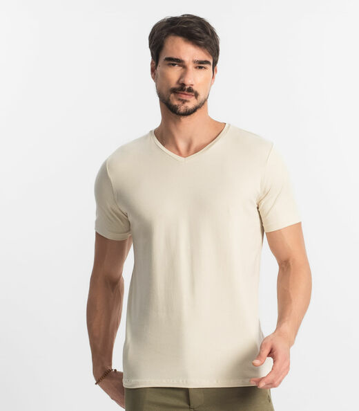 Camiseta Plus Size Masculina Diametro Bege