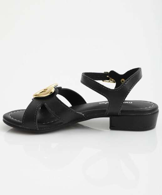 Sandália Infantil Coração Molekinha Preto