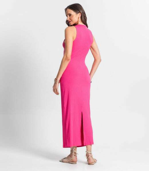 Vestido Midi Longo Feminino Endless Rosa