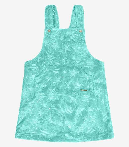 Salopete Infantil Peluciada Com Glitter Trick Nick Azul