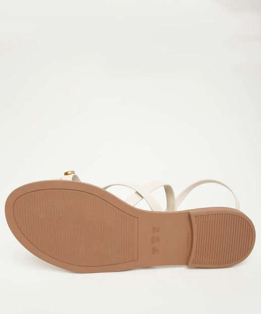 Sandália Feminina Rasteira Tiras Tachas