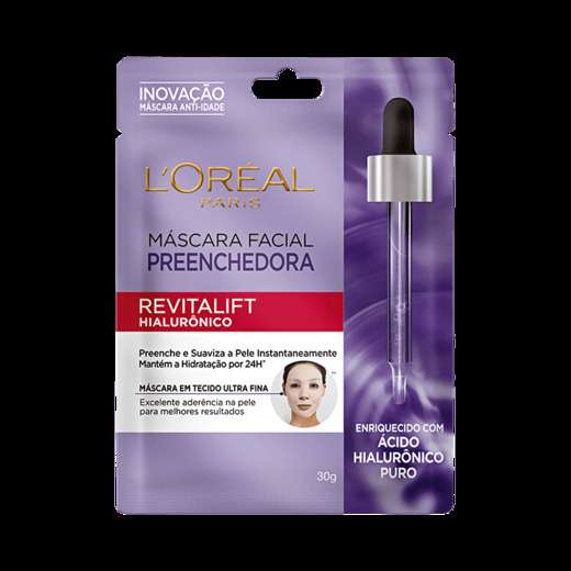 Image_Máscara Facial Em Tecido Anti-Idade L'Oréal Paris Revitalift Hialurônico 30g