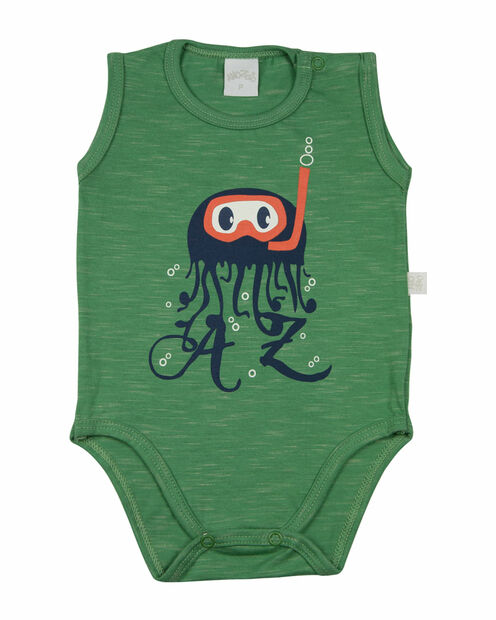 Body Bebê Malha Millecolor Polvo AZ - Verde