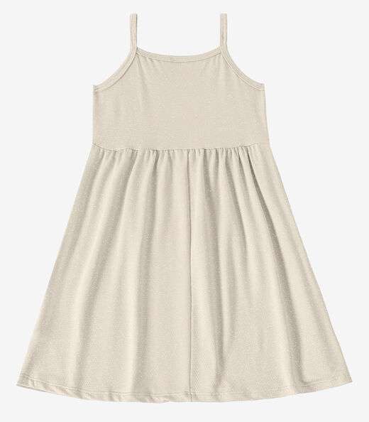 Vestido Menina Infantil de Alças Select Bege