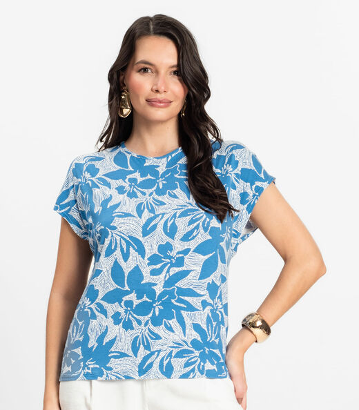 Blusa Feminina em Viscotorcion Rovitex Azul