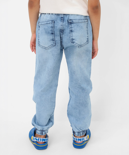 Calça Infantil Jeans Jogger Bolso Tam 4 a 10 Azul