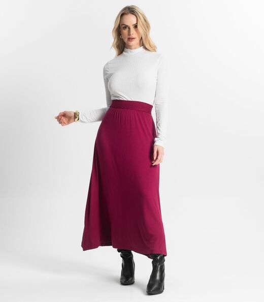 Saia Midi Feminina Select Vermelho