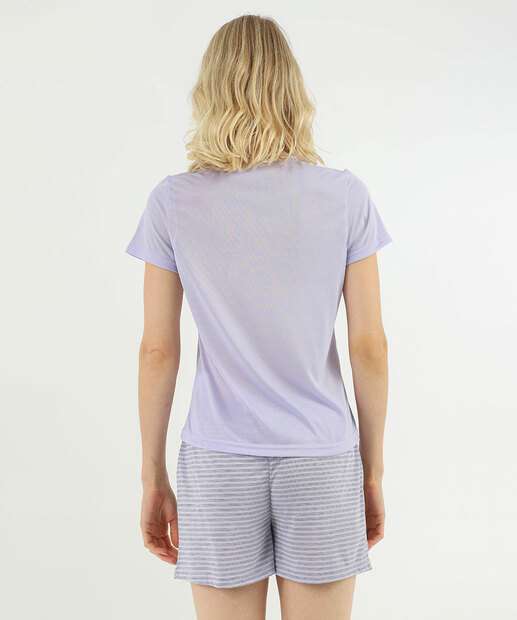 Pijama Feminino Estampa Cereja Marisa Lilás