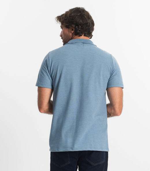 Polo Masculina Pique Diametro Azul