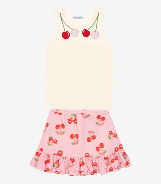 Conjunto Infantil Regata Com Saia Trick Nick Bege