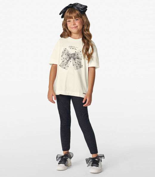 Camiseta feminina em Meia Malha Trick Nick Off White