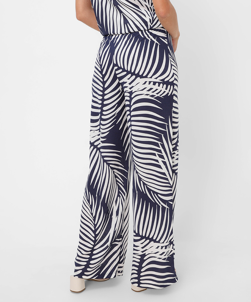 Calça Pantalona Feminina Folhas Marisa Azul